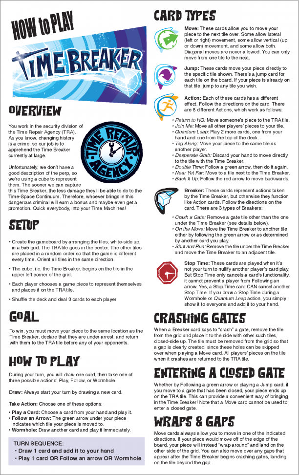 Time Breaker Rules Looney Labs